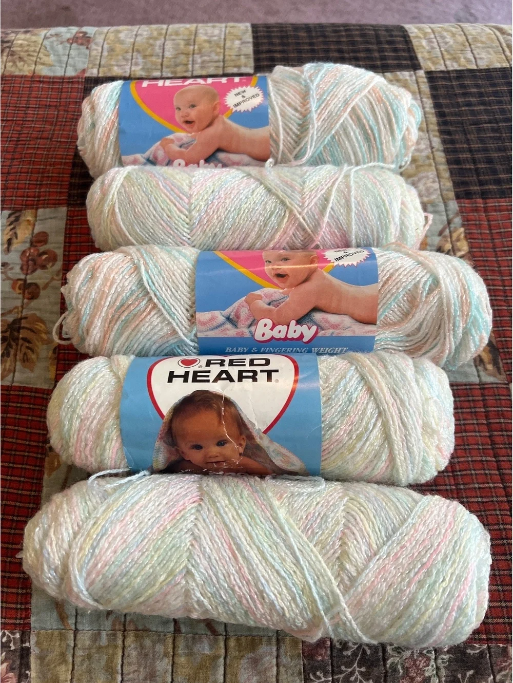 Red Heart Baby Fingering and Sayelle Baby Yarn Bundle